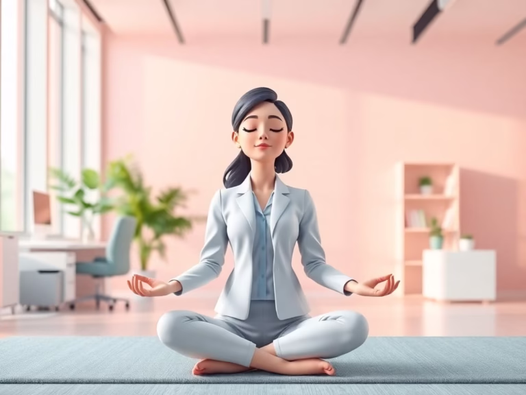 High-achieving professional practicing mindfulness for emotional clarity and leadership well-being.