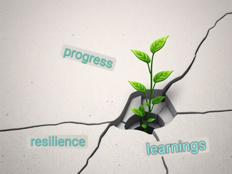 A plant breaking through concrete representing growth mindset and resilience